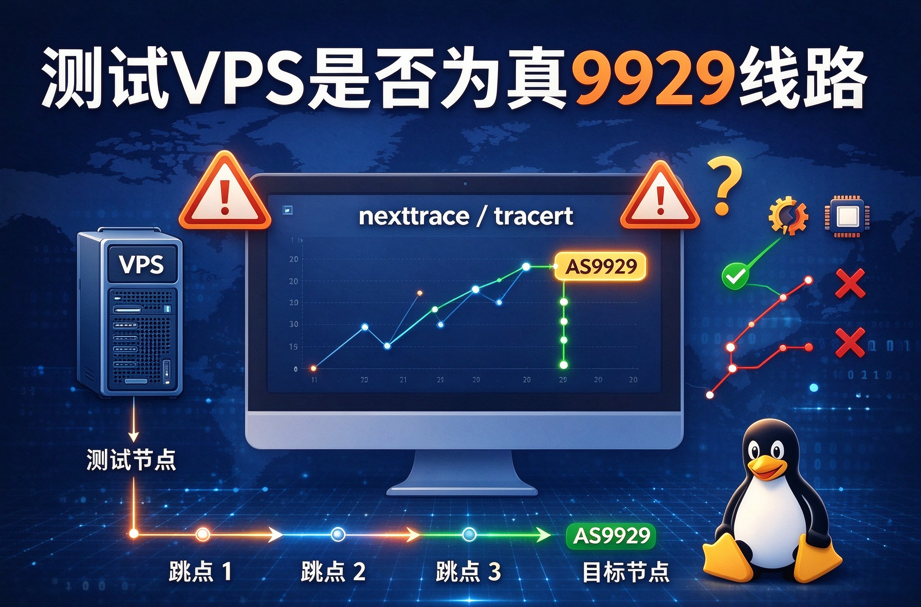 用nexttrace和tracert确认VPS是不是真9929线路